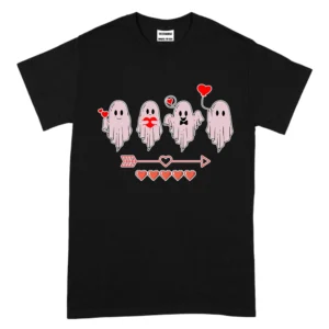 Four Ghost Valentine's Day TShirt - Black