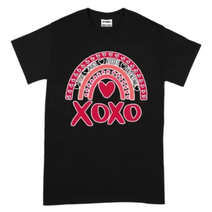 XOXO Love Hugs Kisses Valentine's Day TShirt - Black