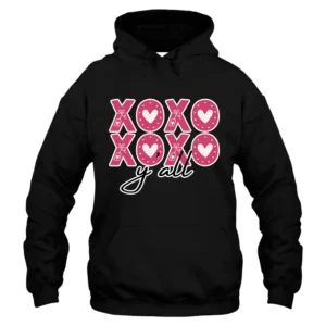 XOXO Y'all Happy Valentine's Day Hoodie - Black