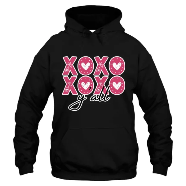 XOXO Y'all Happy Valentine's Day Hoodie - Black