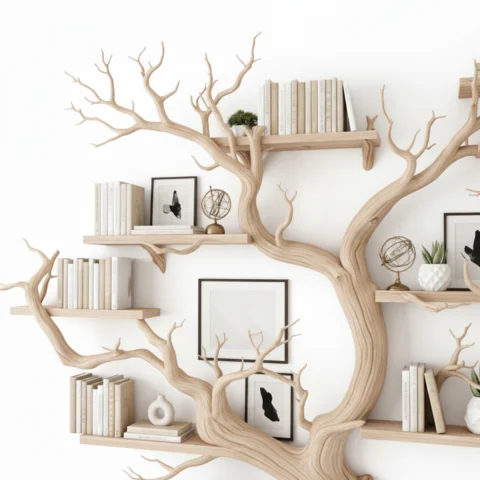 Driftwood-Inspired Bookshelf – Handcrafted from Barn & Pallet Wood2