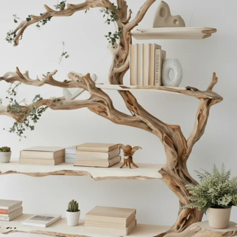 Handcrafted Oak Tree Bookshelf2