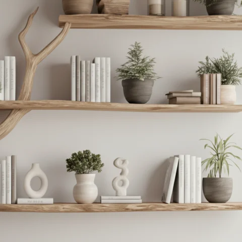 Handcrafted Rustic Tree Bookshelf – Art Handmade Furniture Vintage Office Decor2