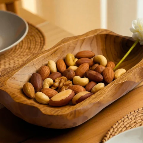 Exquisite Handcrafted Teak Root Wave Bowl