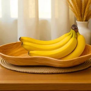 Hand-Carved Peanut Wood Freeform Serving Plate