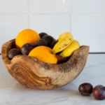 Hand-Carved Rustic Olive Wood Bowl - Unique & Enduring