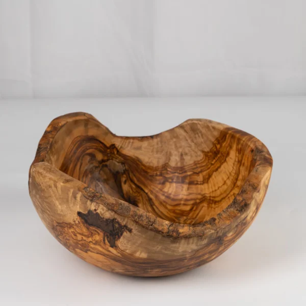 Hand-Carved Rustic Olive Wood Bowl - Unique & Enduring