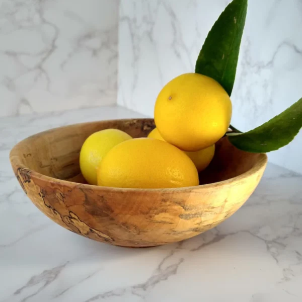 Hand-Turned Spalted Cypress Bowl - Uncommon Natural Beauty