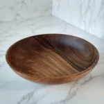 Hand-Turned Walnut Wood Bowl - Dark, Rich Warmth