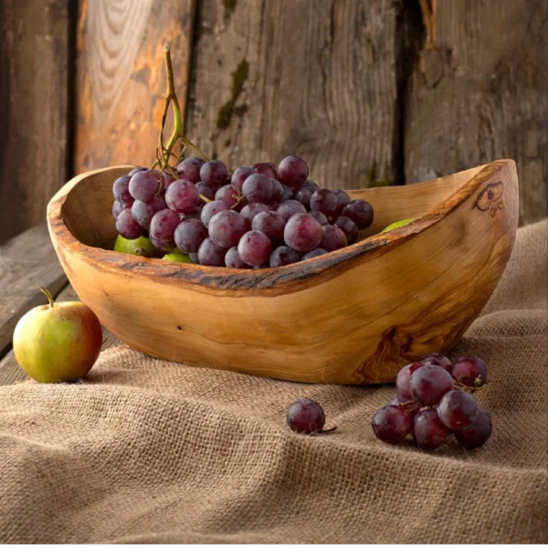 Handcrafted Olive Wood Fruit Bowl - Rustic Elegance & Versatile Use