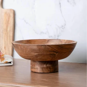 Handcrafted Wooden Footed Centerpiece Bowl2
