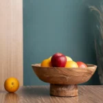 Handcrafted Wooden Footed Centerpiece Bowl