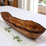 Handmade Olive Wood Oval Fruit Bowl