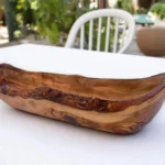 Handmade Olive Wood Oval Fruit Bowl