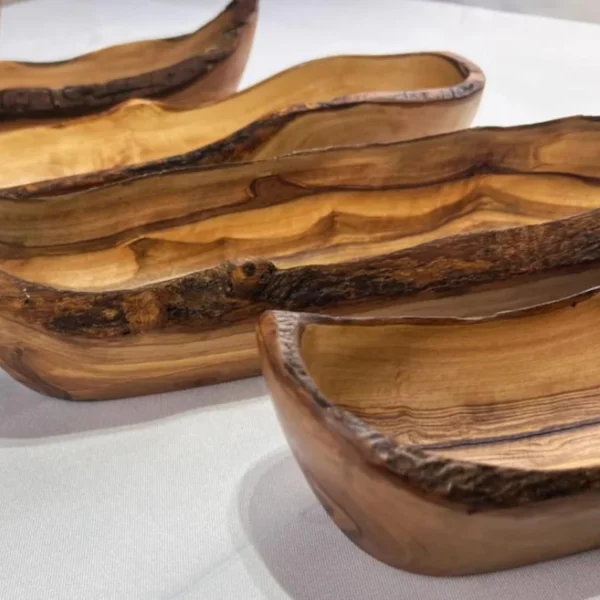 Handmade Olive Wood Oval Fruit Bowl