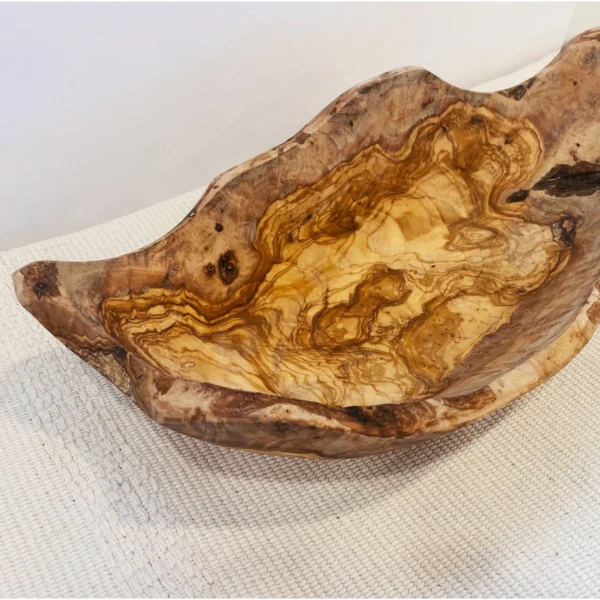 Live Edge Olive Wood Bread-Fruit Trench Bowl