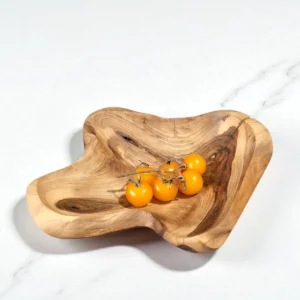 Lovely Hand-Carved Walnut Wood Bowl - Distinctive Rustic Charm