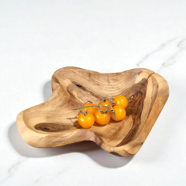 Lovely Hand-Carved Walnut Wood Bowl - Distinctive Rustic Charm