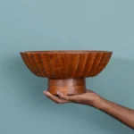Luxe Designs Elevated Wooden Footed Bowl - Handcrafted Centerpiece
