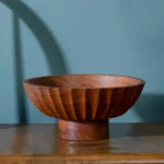 Luxe Designs Elevated Wooden Footed Bowl - Handcrafted Centerpiece