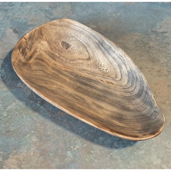 Rustic Hand-Carved Elm Wood Bowl - Charming and Unique