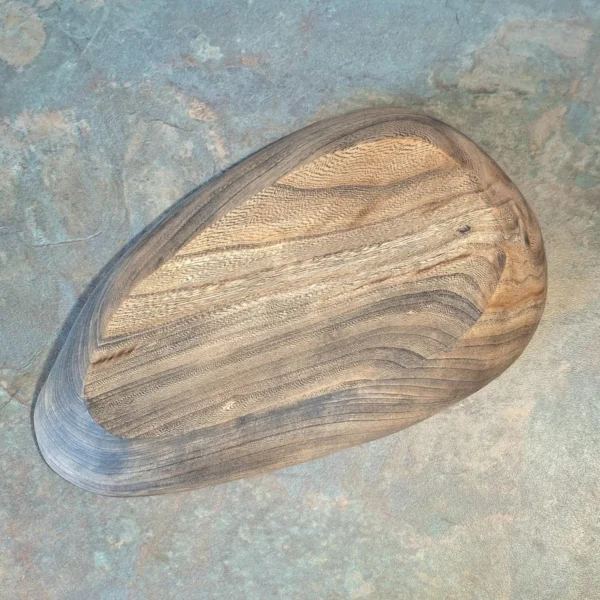 Rustic Hand-Carved Elm Wood Bowl - Charming and Unique