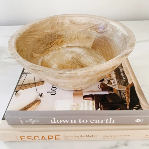 Rustic Natural Wood Bowl - Multifunctional Storage & Décor