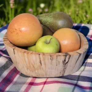 Rustic Spalted Birch Serving Bowl – Unique Natural Charm2