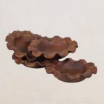 Teak Petal Bowl: Hand-Carved Sculptural Centerpiece