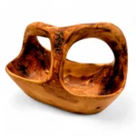 VerdantGrain Hand-Carved Olive Wood Fruit Basket with Handle