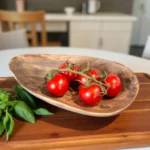 Rustic Hand-Carved Elm Wood Bowl - Charming and Unique