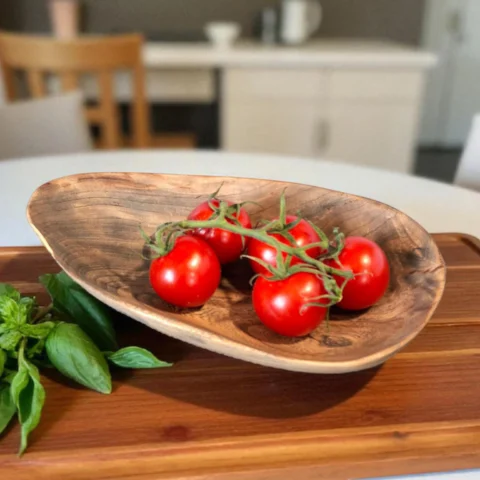 Rustic Hand-Carved Elm Wood Bowl - Charming and Unique